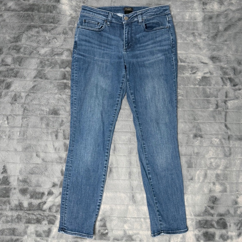 Ann Taylor Factory Curvy Skinny Jeans Womens 6 Medium Wash Blue Denim Classic